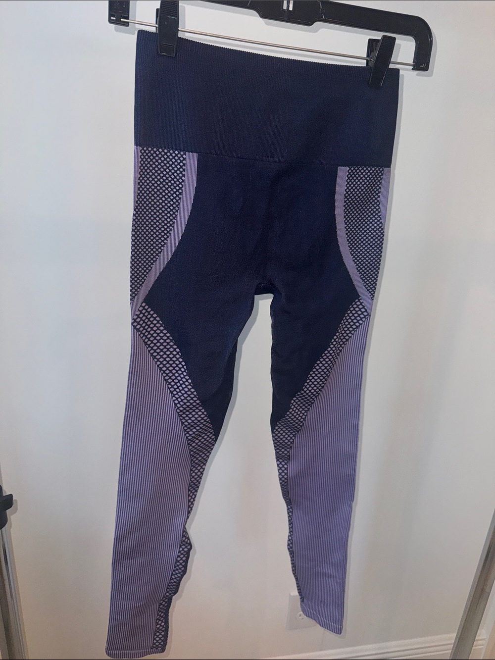 Fabletics Navy and Lavender Kids Active Leggings
